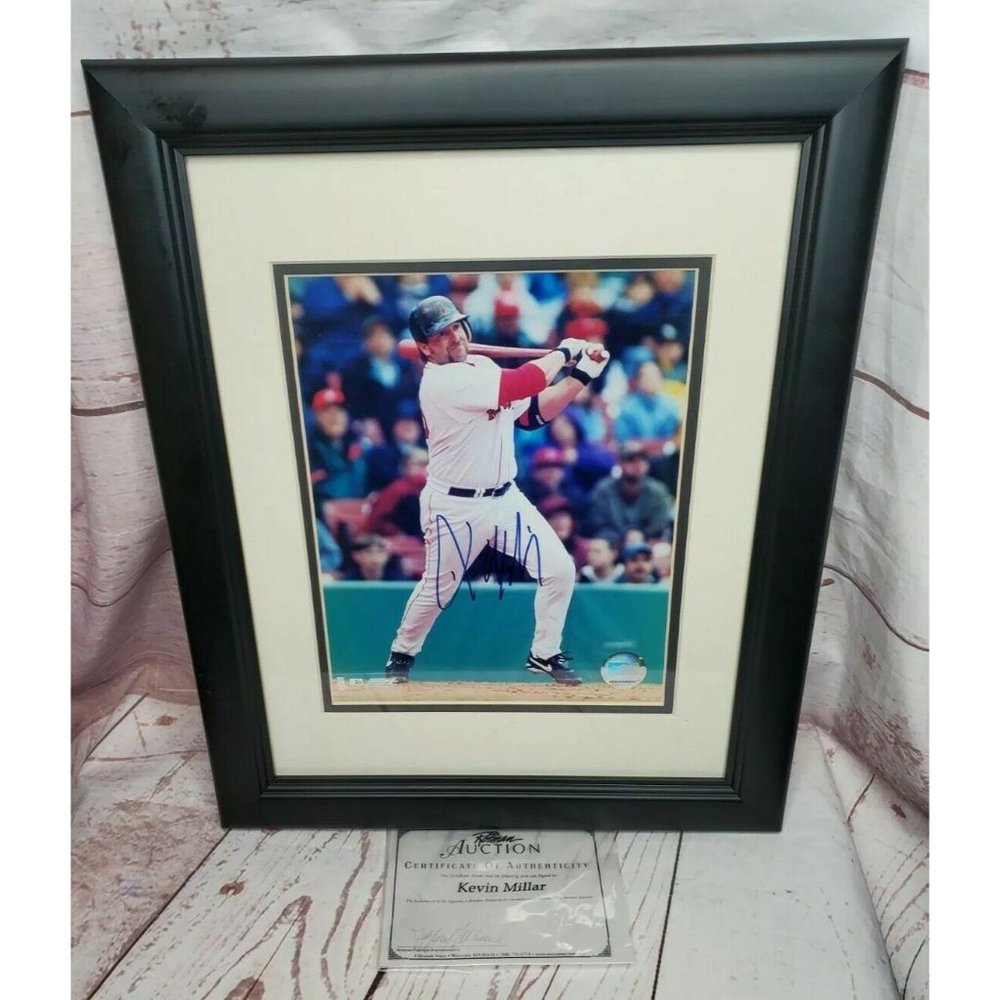 Red Sox Kevin Millar Signed Framed Picture W/ Certification Of Authenticity
